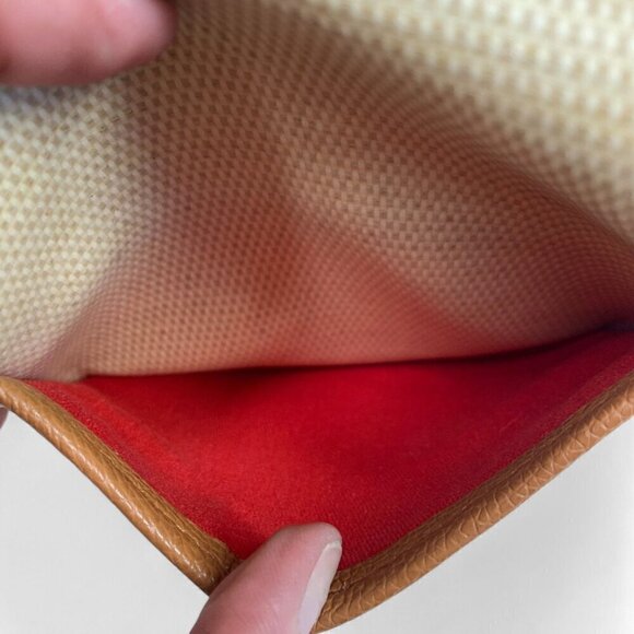 Vintage Dooney & Bourke Small Front Flap Crossbody Bag Beige Canvas Tan Trim - Picture 8 of 11